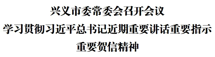 兴义市委常委会召开会议 学习贯彻习近平总书记近期重要讲话重要指示重要贺信精神(图1)