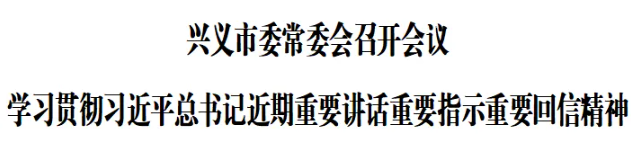 兴义市委常委会召开会议 学习贯彻习近平总书记近期重要讲话重要指示重要回信精神(图1)